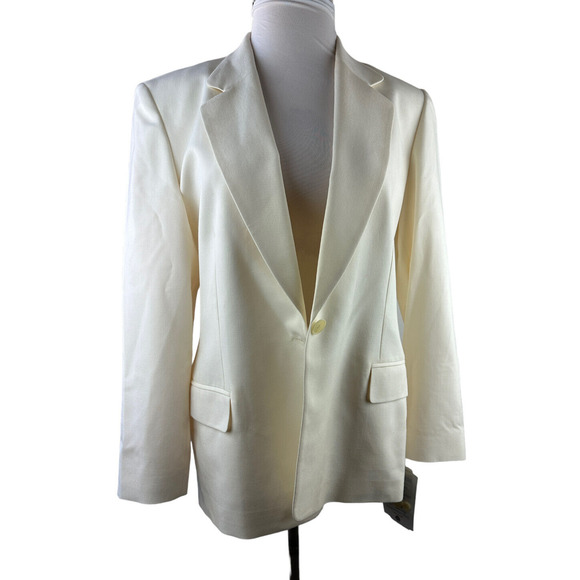 NWT Pendelton Blazer Suit Jacket 100% Virgin Wool Cream Single Button Size 16 - Picture 3 of 14
